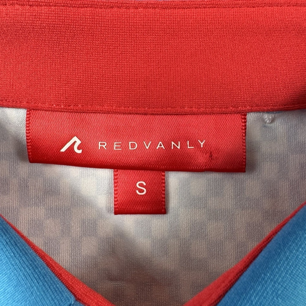 Redvanly Blue White Pattern Performance Golf Polo… - image 4